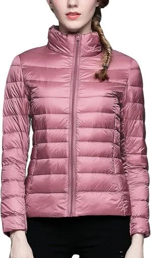 Long Down Coats for Women Stand Collar Skimpy Winter Lightweight Puffer Jackets Bubble Coats Down Jacket Women