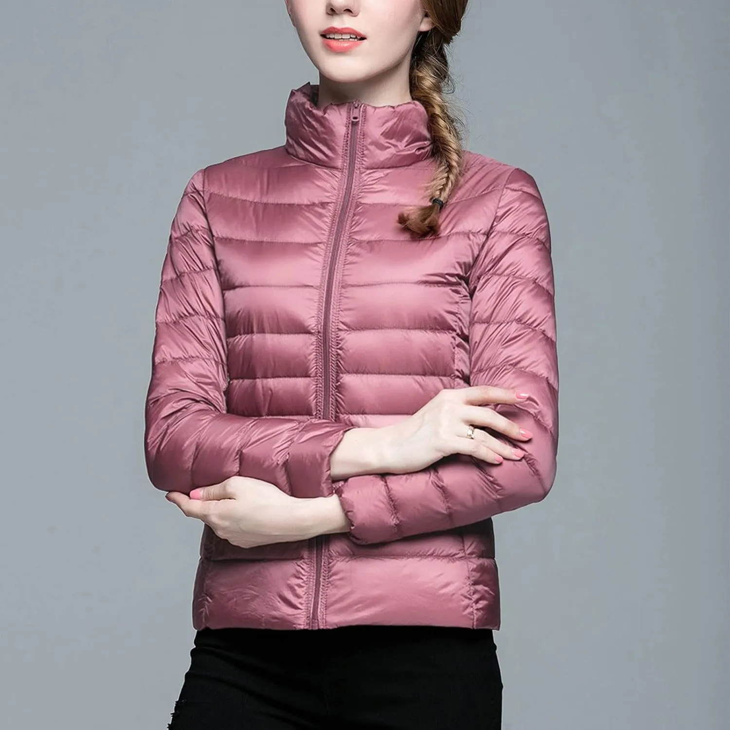 Long Down Coats for Women Stand Collar Skimpy Winter Lightweight Puffer Jackets Bubble Coats Down Jacket Women