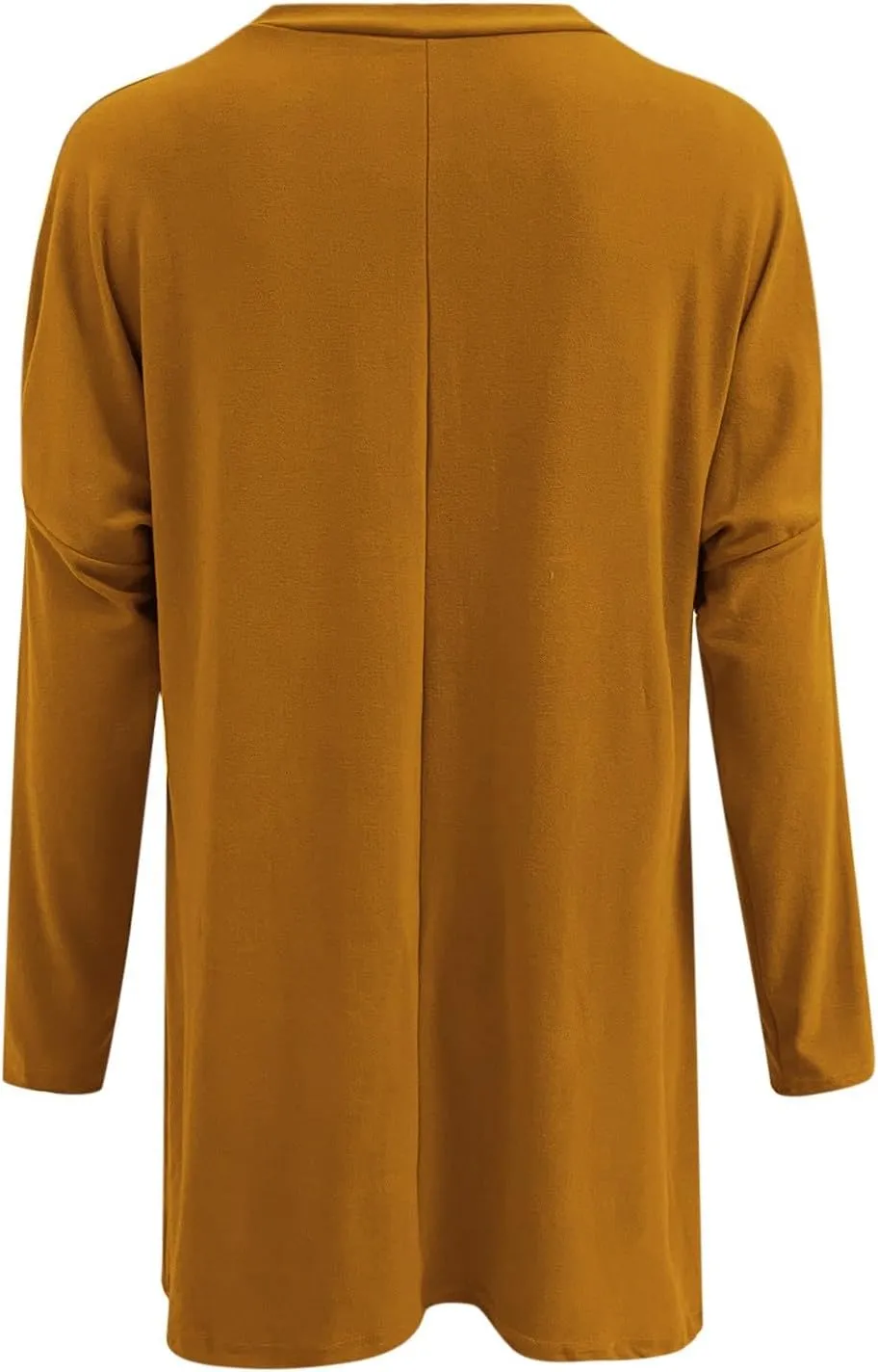 Long Shirts for Women Oversized Crewneck Long Sleeve T Shirts Casual Solid Tees with Pockets Trendy Plus Size Tops