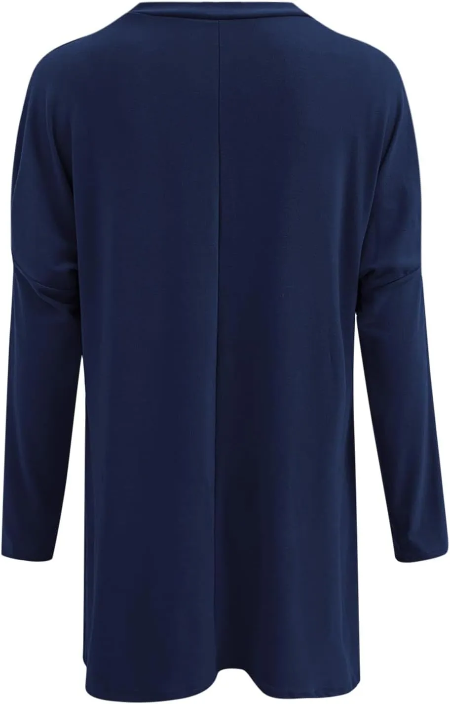 Long Shirts for Women Oversized Crewneck Long Sleeve T Shirts Casual Solid Tees with Pockets Trendy Plus Size Tops
