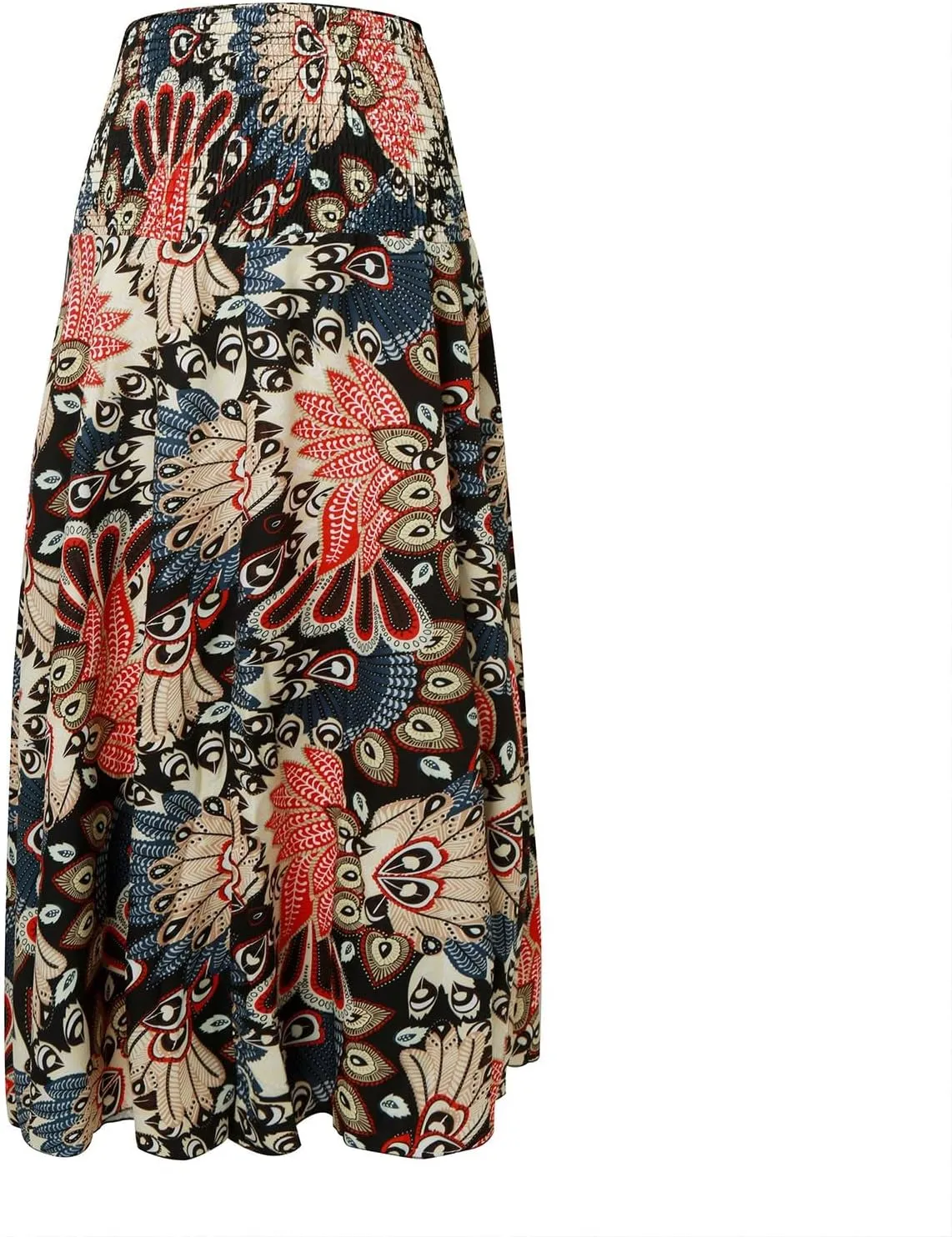 Long Skirts for Women Summer Bohemian Lace Up Floral Print Flowy Long Skirt Beach Casual Maxi Skorts Vacation