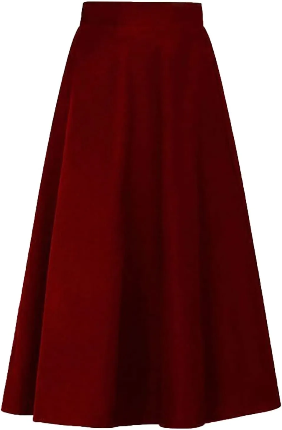 Long Skirts for Women Trendy A-Line High Elastic Waist Solid Loose Tummy Control Pleated Skirts with Pockets