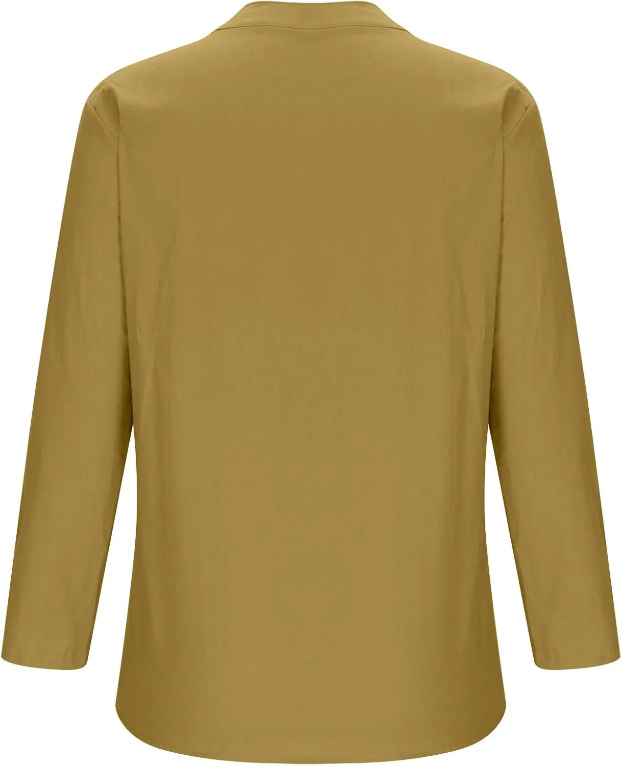 Long Sleeve Shirts for Women Cotton Linen Oversized Shirt Button up V Neck Blouse Spring and Summer Casual Tops 2025