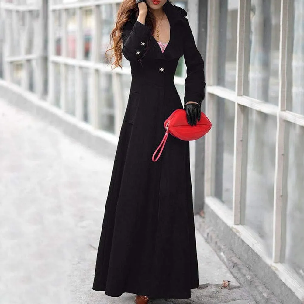 Long Winter Wool Coat for Women Solid Pocket Cardigan Button Top Sweater Knit Hooded Coat Winter Casual Notch Lapel