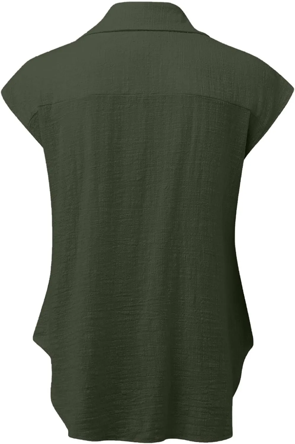 LRMQS Linen Shirts for Women Summer 2024 Button Down Lapel Cap Sleeve Shirt Tops Casual Beach Trendy Cotton Gauze Clothing