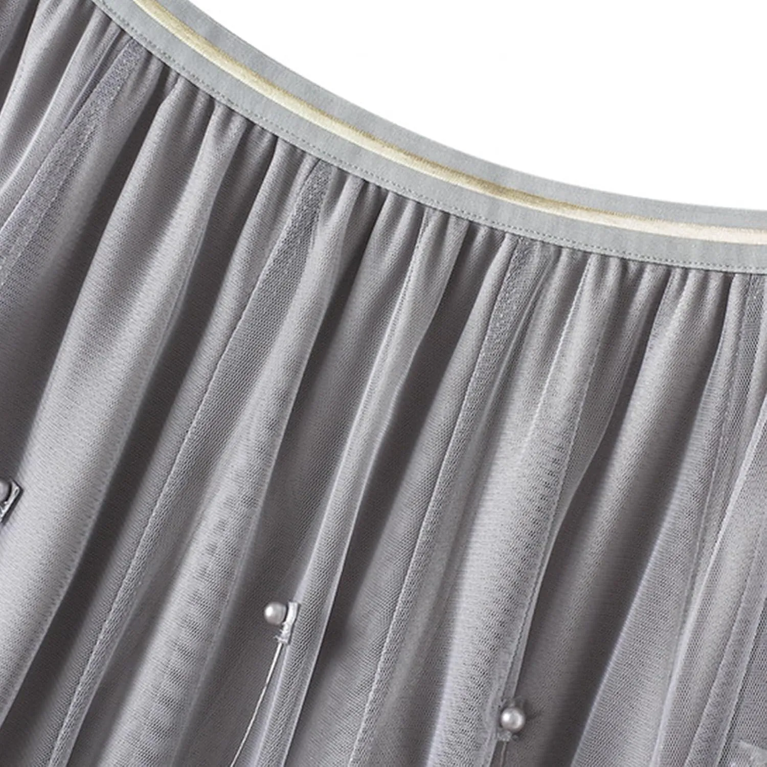 Maxi Skirts for Women 2025 Tummy Control A-Line Pleated Mesh Fairy Solid Puff Midi Skirts Loose Fit Vacation Streetwear