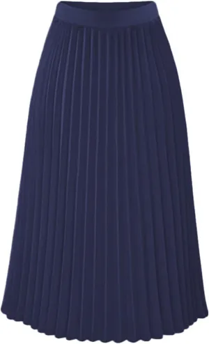 Maxi Skirts for Women Summer 2025 Trendy High Elastic Waist Pleated Solid Casual A-Line Long Skirts for Vacation Clothes