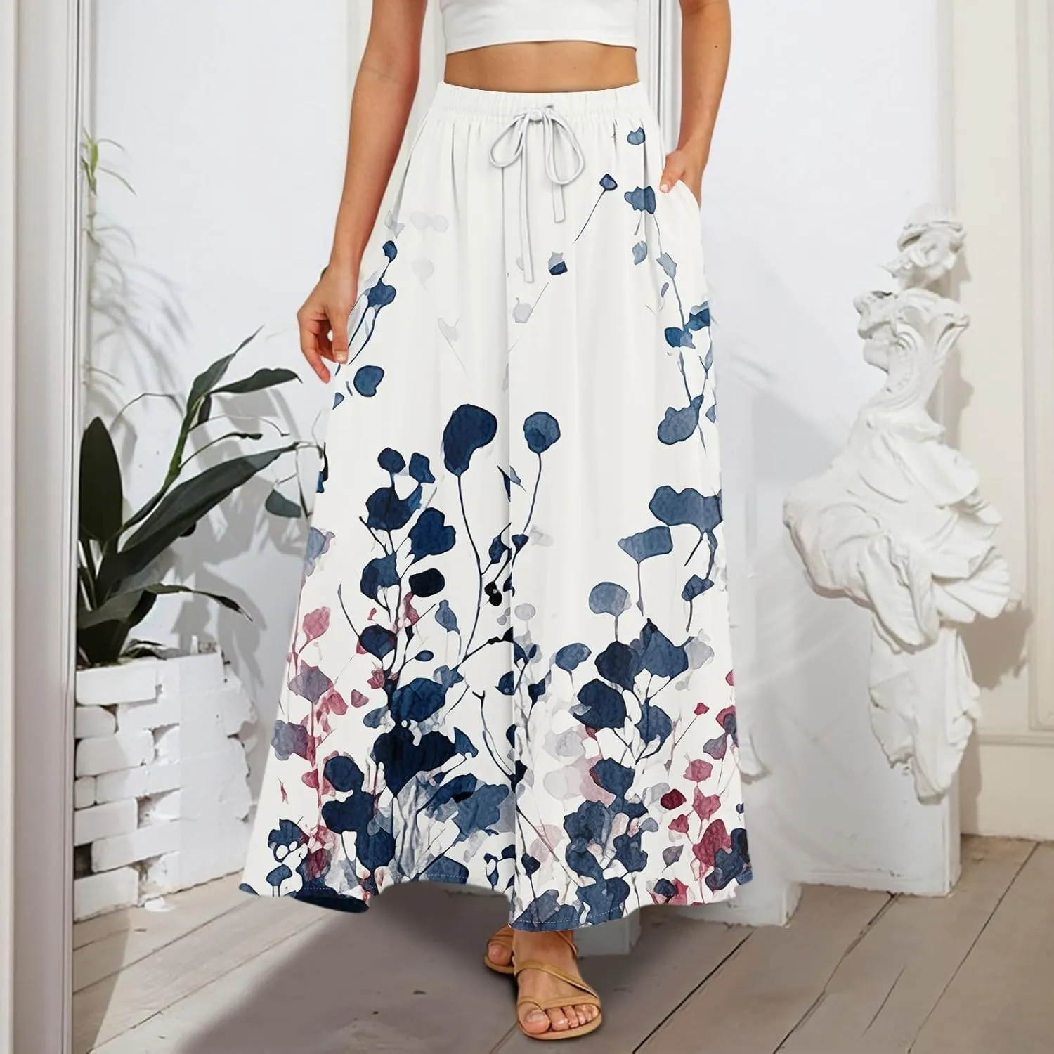 Maxi Women's Skirts, Summer Casual Elegantes Beach Vacation Womens Skirts