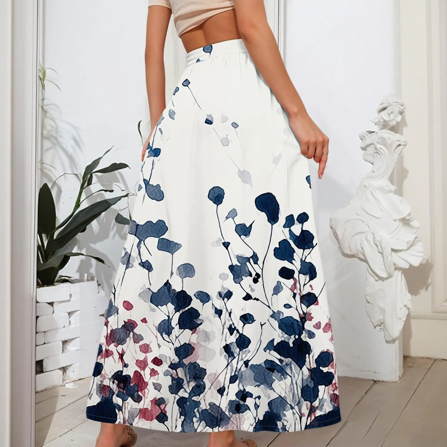 Maxi Women's Skirts, Summer Casual Elegantes Beach Vacation Womens Skirts