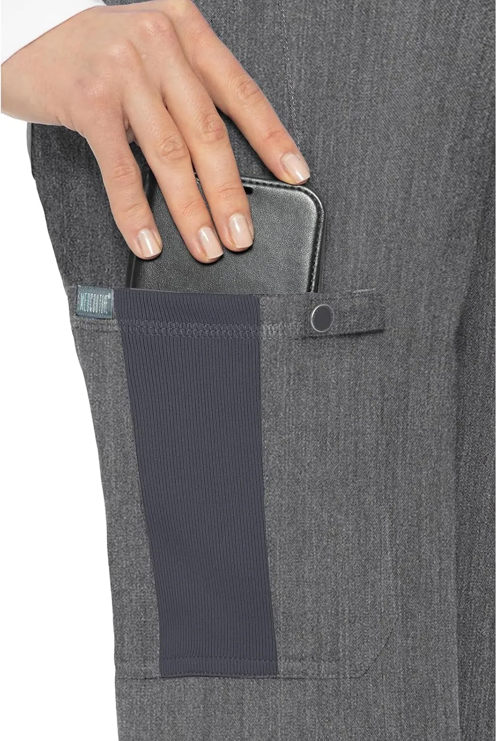 Med Couture Scrub Pants for Women, Jersey Waist Yoga Bottoms, 6 Pockets with Mid Rise Drawstring Waistband - MC7725