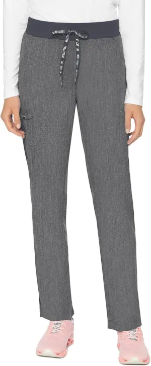 Med Couture Scrub Pants for Women, Jersey Waist Yoga Bottoms, 6 Pockets with Mid Rise Drawstring Waistband - MC7725