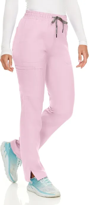 MediChic Women's Straight Leg Six Pocket Cargo Scrub Pants with 4-Way Stretch Scrubs