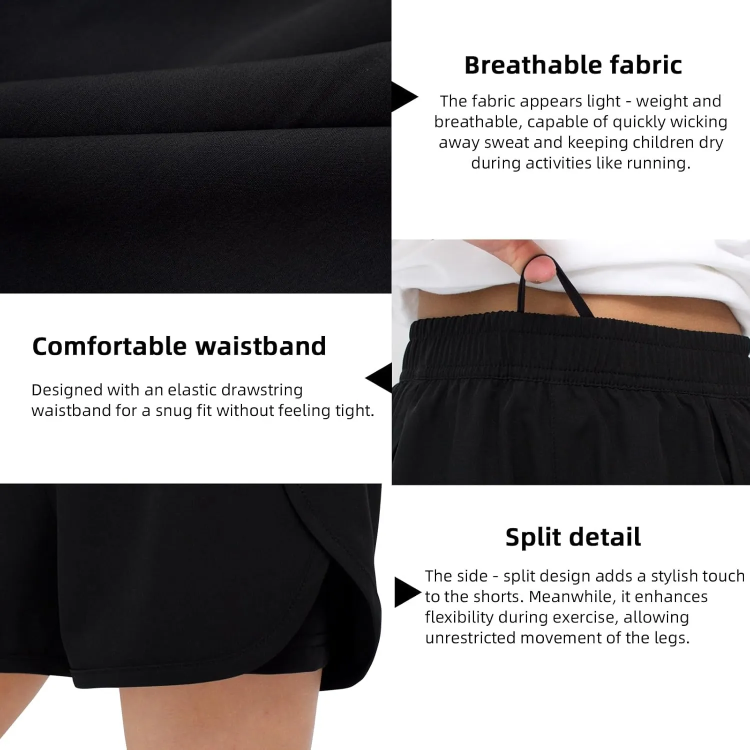 MEILONGER Girls Swim Shorts 2 in 1 Bathing Suits Kids Quick Dry Boardshort Bottoms Swimming Swimwear with Compression Liner