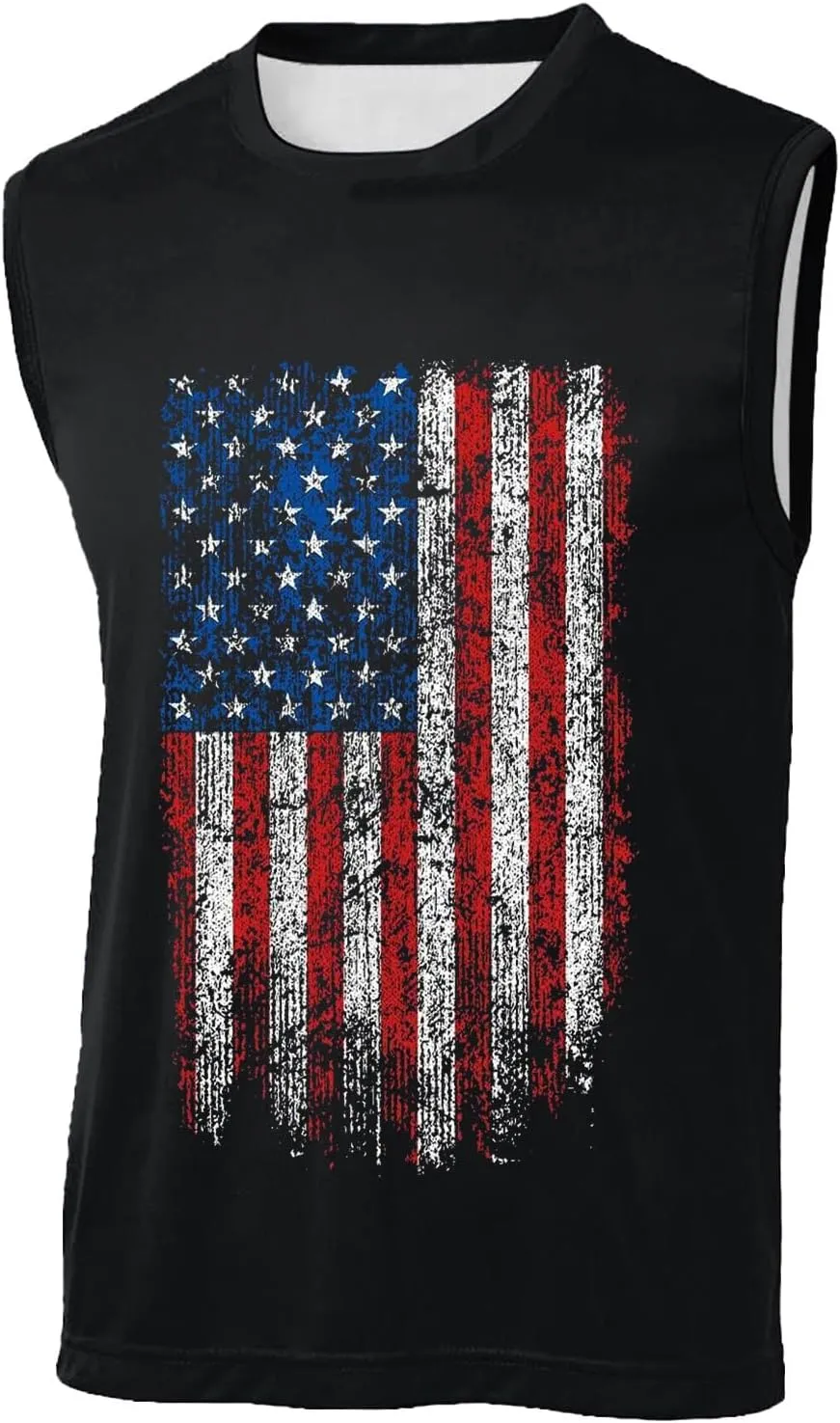 Men's American Flag Workout Tank Tops Retro USA Patriotic Sleeveless Shirt Vests Summer Muscle Fit 4th of July T-Shirt