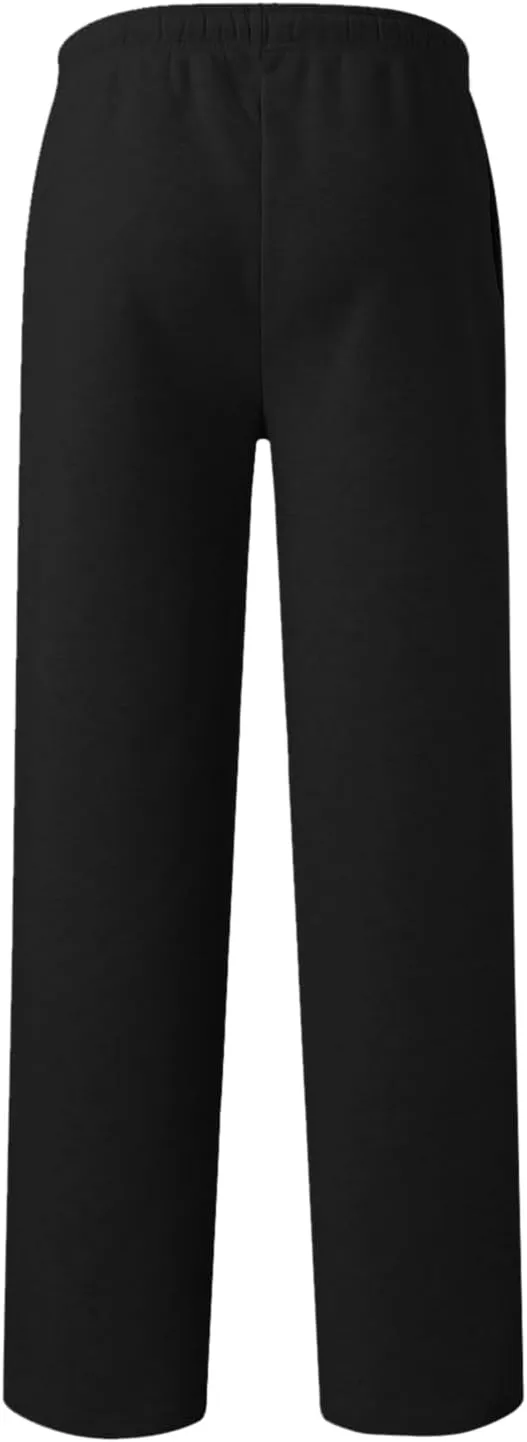 Mens Fleece Lined Sweatpants Baggy Joggers Pants Wide Leg Workout Pants Elastic Waist Cargo Sweatpants Casual Bottoms