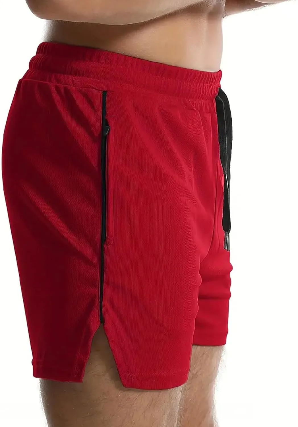 Mens Running Shorts Quick Dry Gym Athletic Workout Shorts Sports Split Bottoms for Men with Pockets