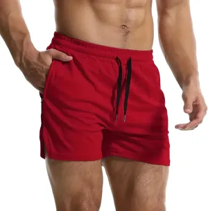 Mens Running Shorts Quick Dry Gym Athletic Workout Shorts Sports Split Bottoms for Men with Pockets