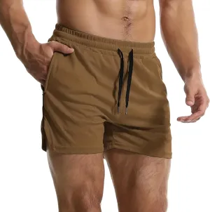Mens Running Shorts Quick Dry Gym Athletic Workout Shorts Sports Split Bottoms for Men with Pockets