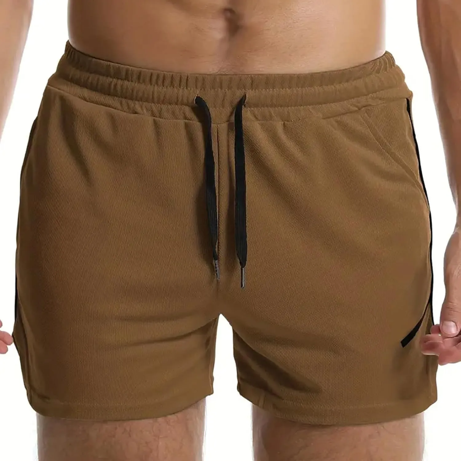 Mens Running Shorts Quick Dry Gym Athletic Workout Shorts Sports Split Bottoms for Men with Pockets