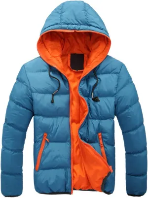 Men's Winter Coat Hooded Warm Quilted Puffer Jacket Water-resistant Cold Weather Ski Parka Jackets Full Zip Down Jacket