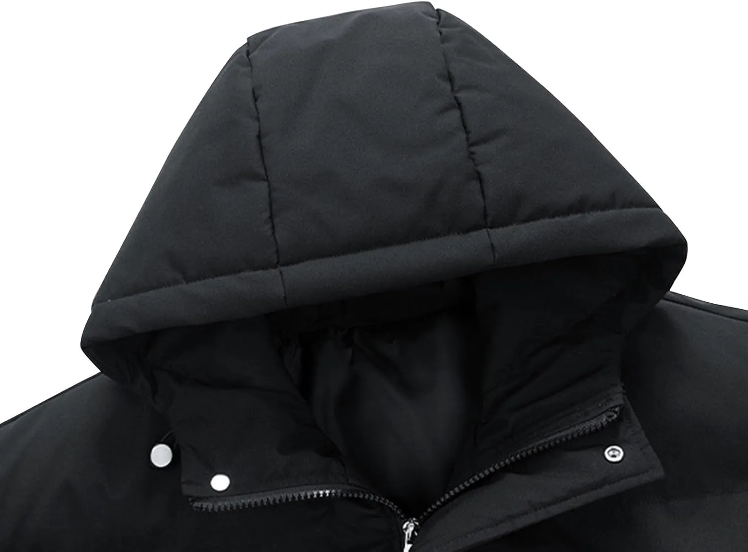Mens Winter Puffer Jackets Warm Down Coats Zip Up Hoodies Padded Quilted Jacket Puffy Parka Overcoats Thick Outerwear