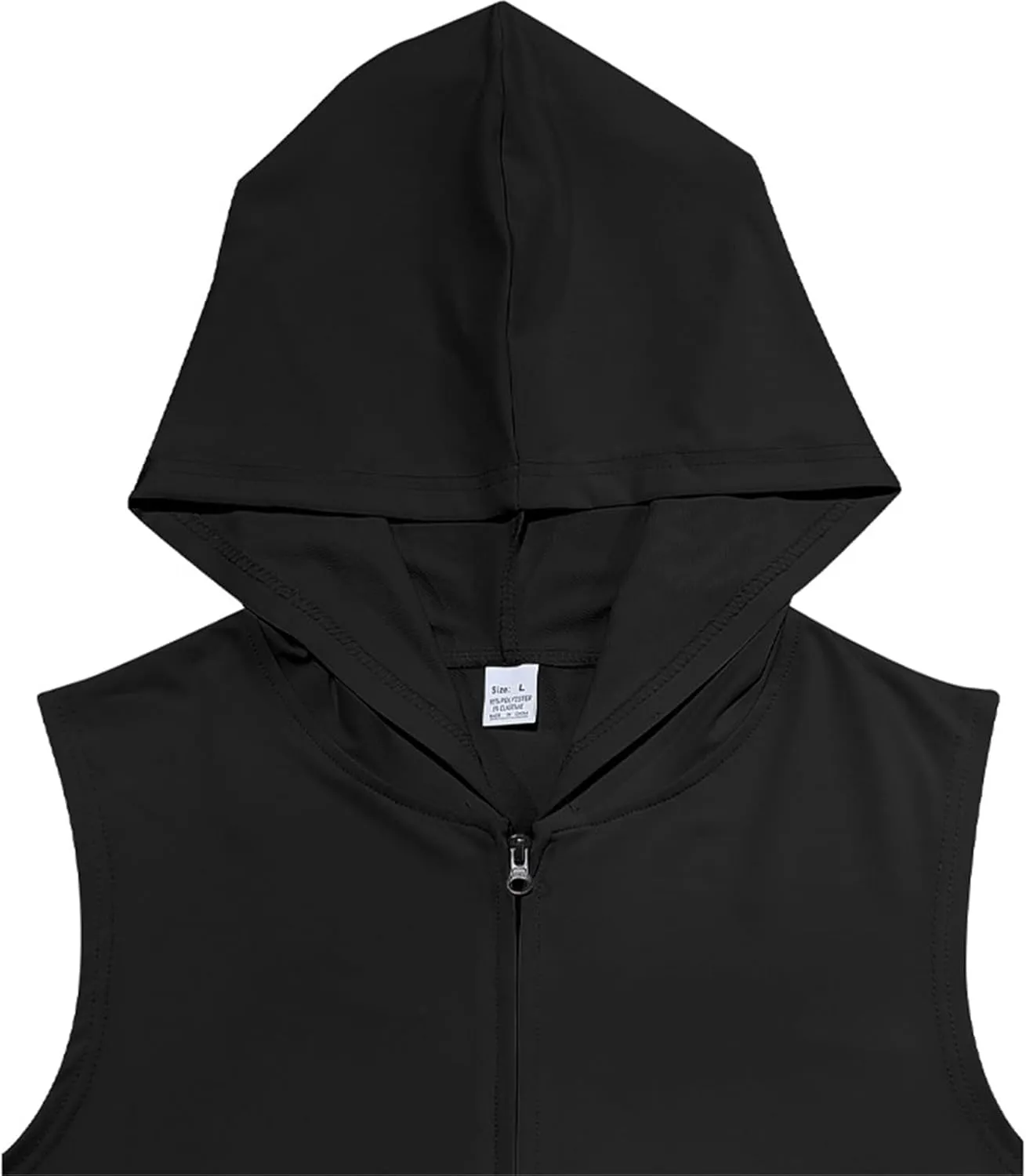 Men's Workout Hooded Tank Tops Sleeveless Bodybuilding Gym T-Shirts Full Zip Sport Fitness Training Vests Muscle Shirt