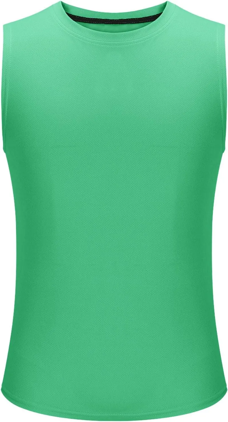 Mens Workout Tank Tops Mesh Muscle Fitness Sleeveless Shirts Quick Dry Lightweight Basic Solid Running Training Tops