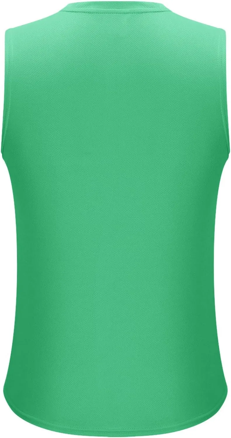 Mens Workout Tank Tops Mesh Muscle Fitness Sleeveless Shirts Quick Dry Lightweight Basic Solid Running Training Tops