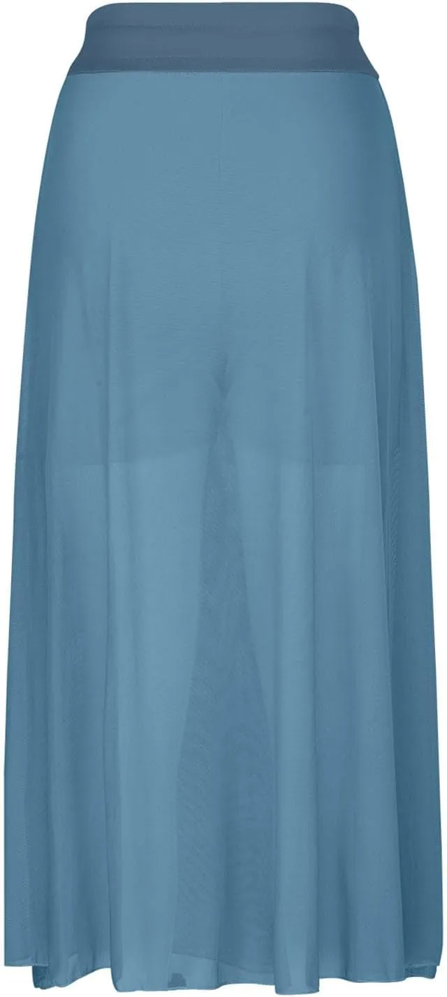 Mesh Tulle Skirts for Women Flowy Lace Up Elastic High Waisted Maxi Skirts Solid Color Pleated Swing Long Skirts