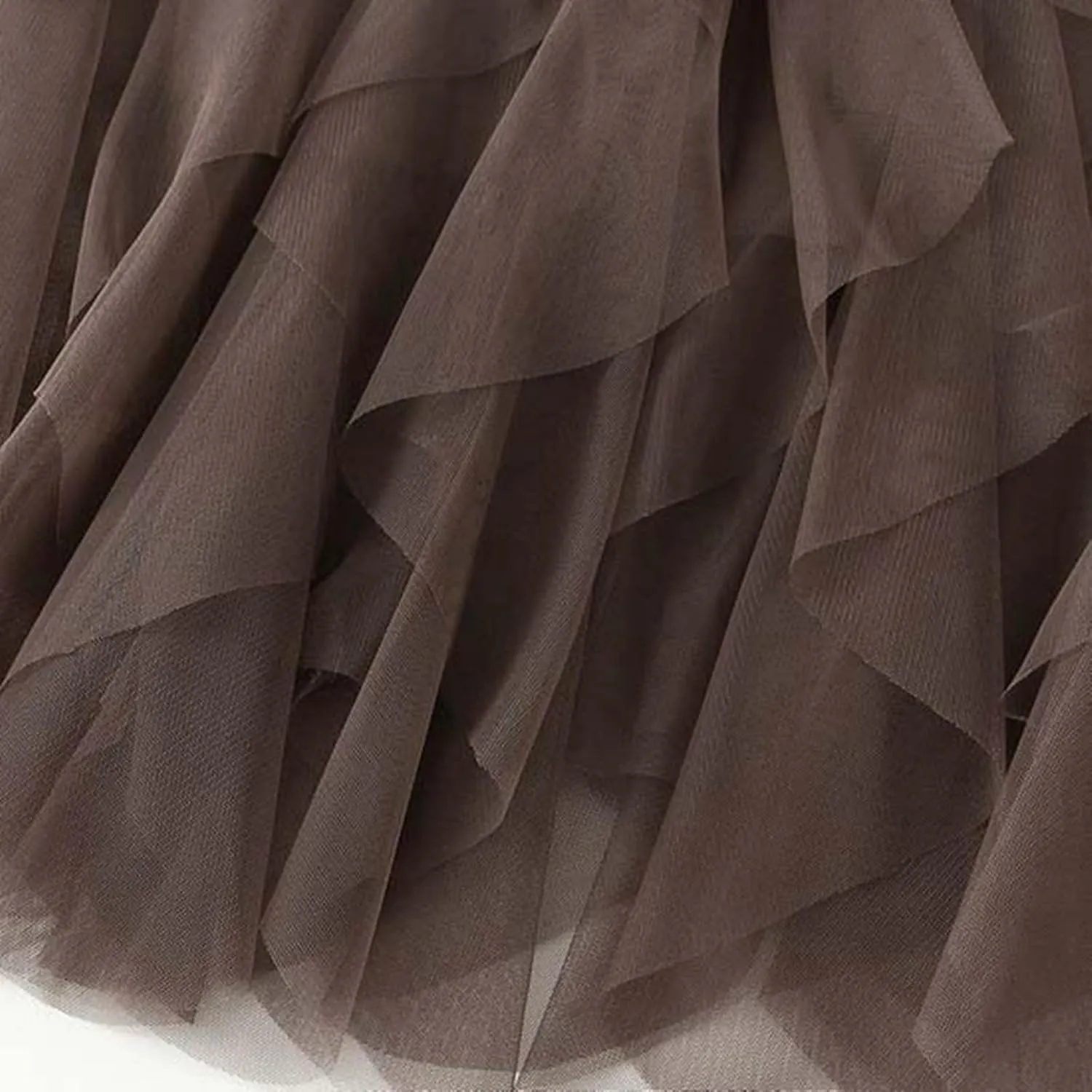 Midi Skirts for Women Lightweight Tummy Control High Elastic Waist Lace Sheer Ruffle Hem A-Line Palazzo Skirts