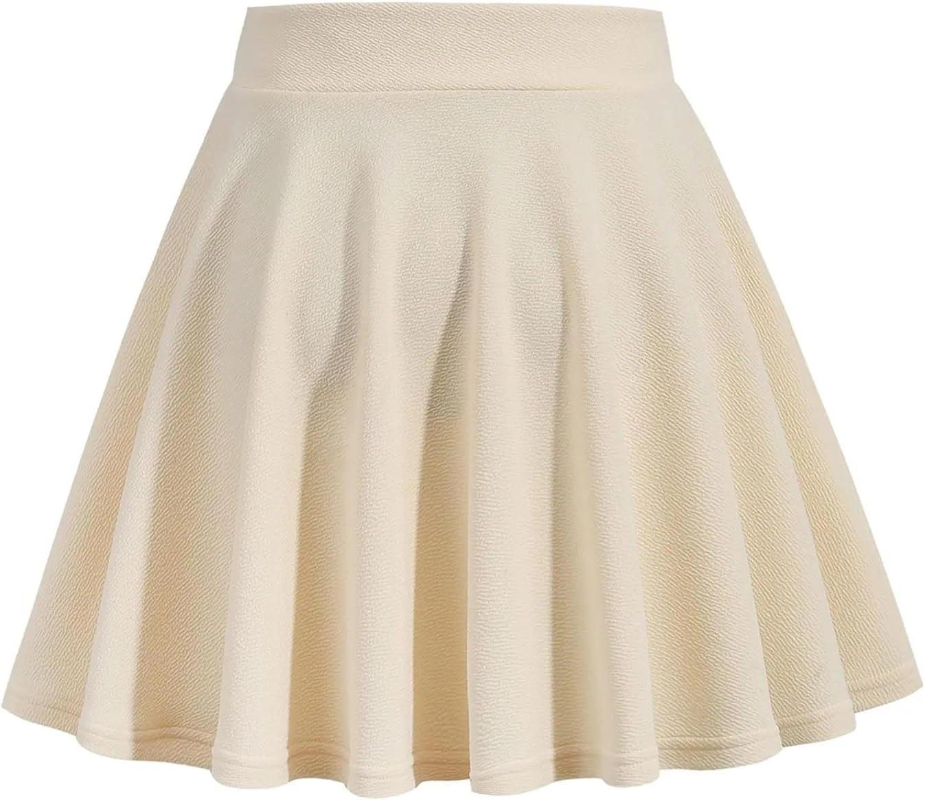 Mini Skirt for Women Casual Pleated Skirts Flowy Basic Skirts Versatile Flared Skater Skirt Elastic High Waist Skirts