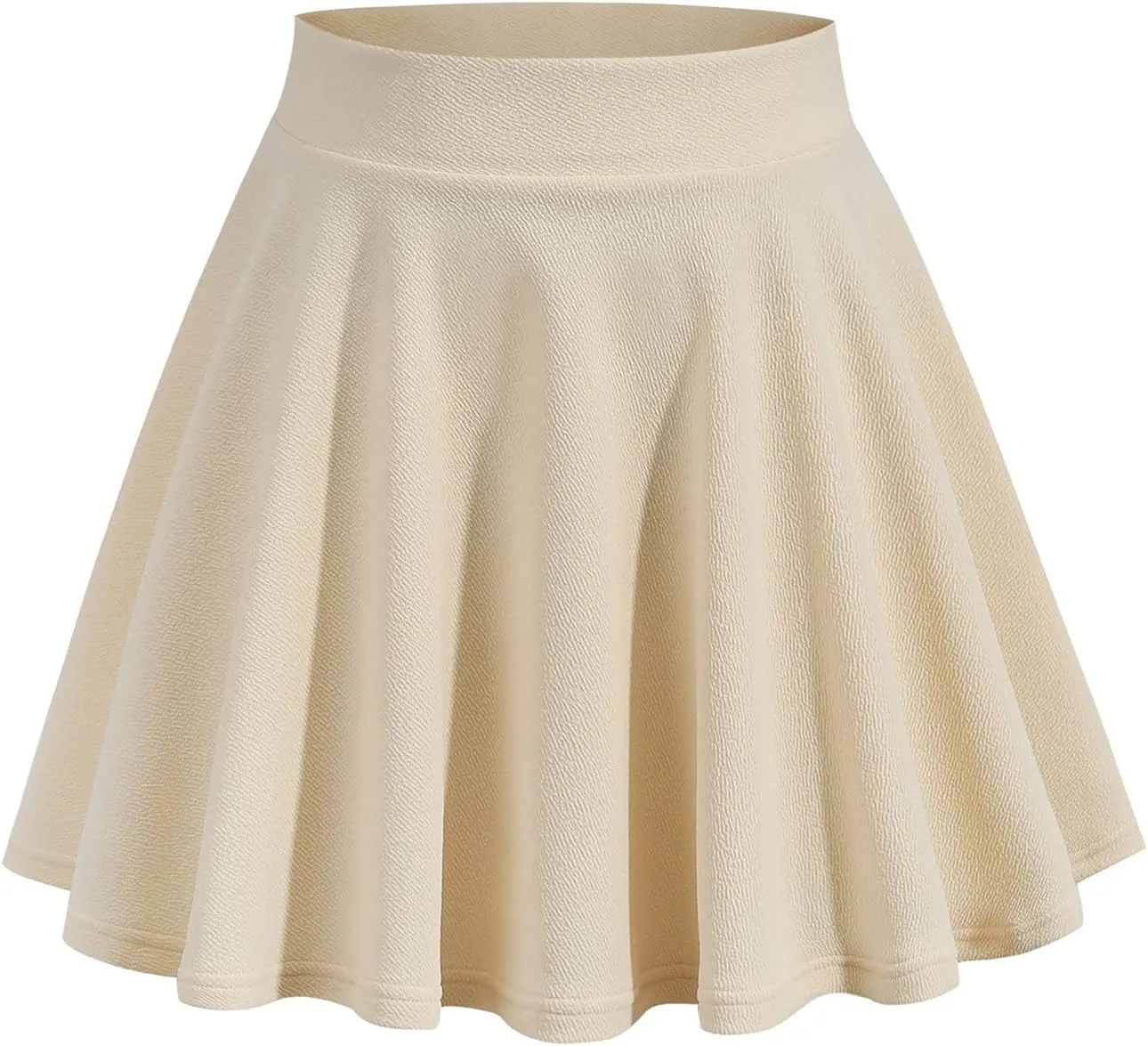 Mini Skirt for Women Casual Pleated Skirts Flowy Basic Skirts Versatile Flared Skater Skirt Elastic High Waist Skirts