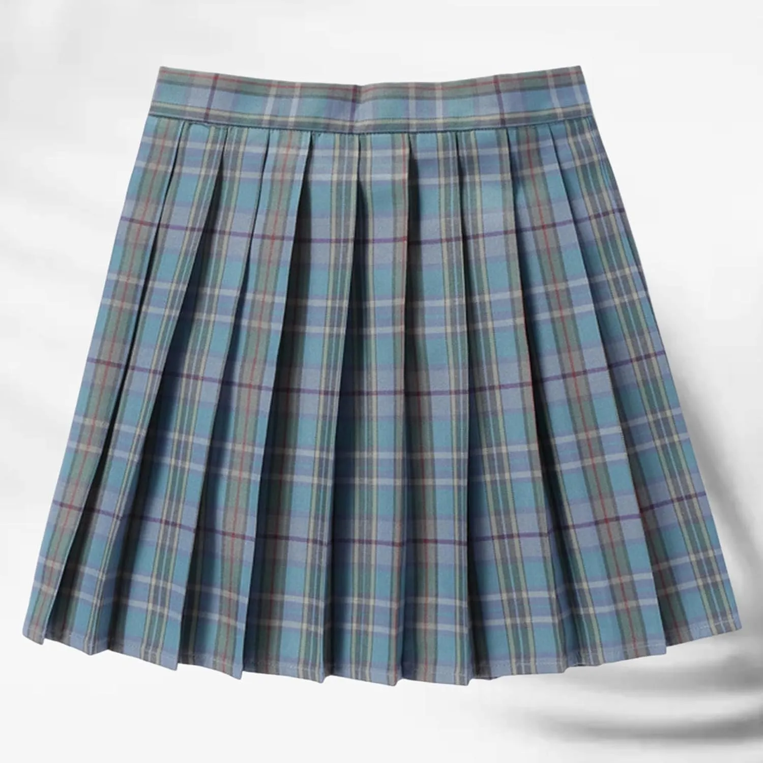 Mini Skirt Women's Casual Plaid Print High Waist Pleated A Line Mini Skirt Womens Summer Fashion Cute Skirt