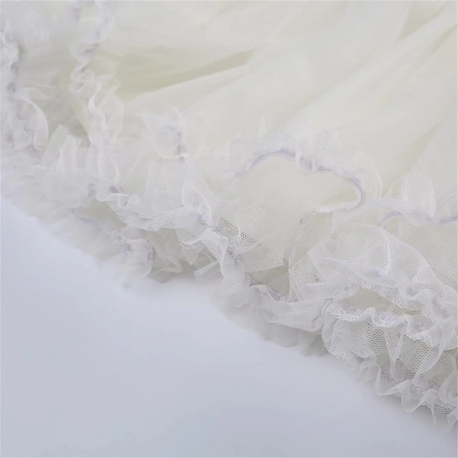 Mini Skirts for Women Trendy Double Ruffle Hem Lightweight Sheer Low Rise Dance Lace Patchwork Short Skirts Summer