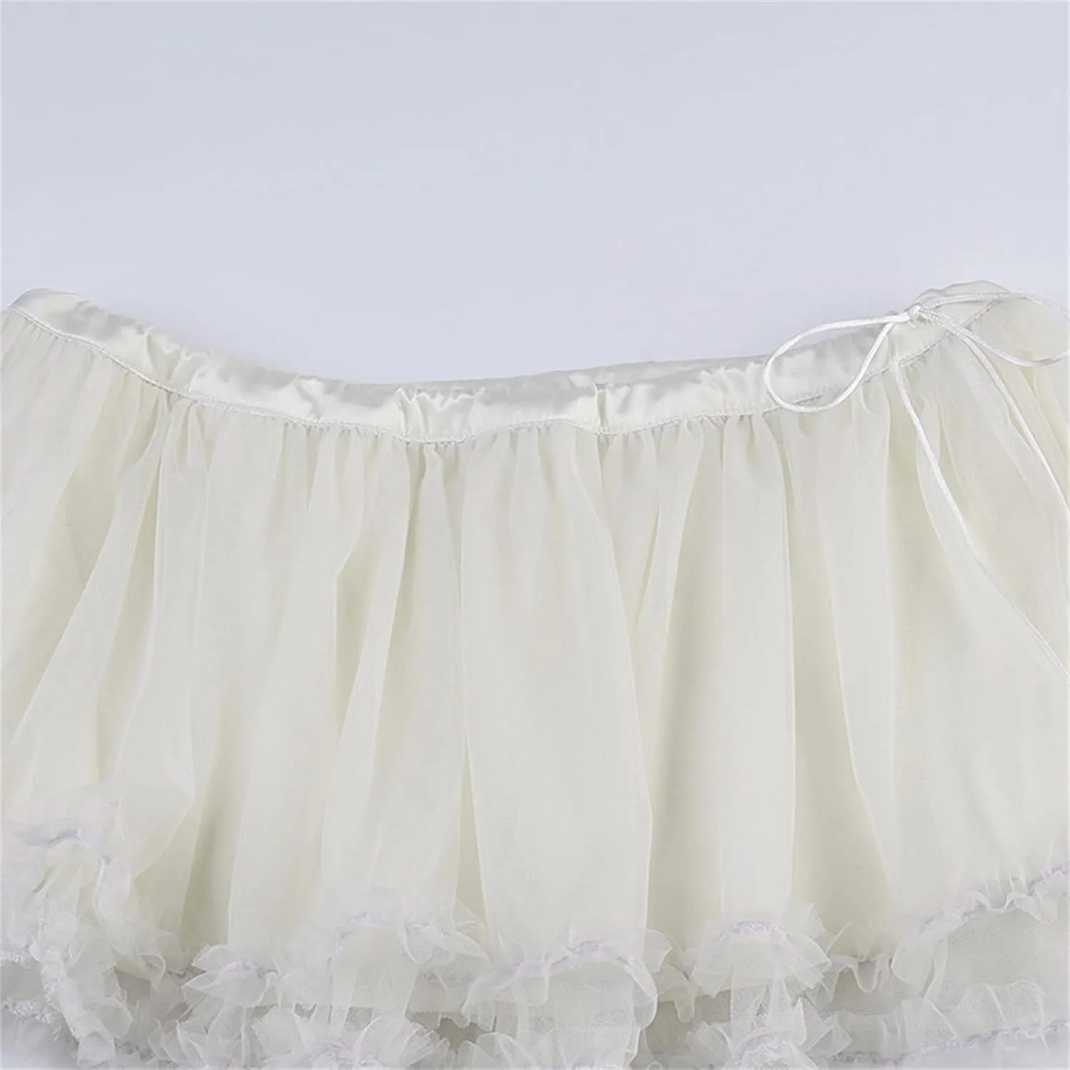 Mini Skirts for Women Trendy Double Ruffle Hem Lightweight Sheer Low Rise Dance Lace Patchwork Short Skirts Summer