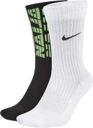 Nike Unisex Nigeria Team Snkr Sox Shox Sports Socks 2 Pack (W(CU7197-902)/B, Medium)