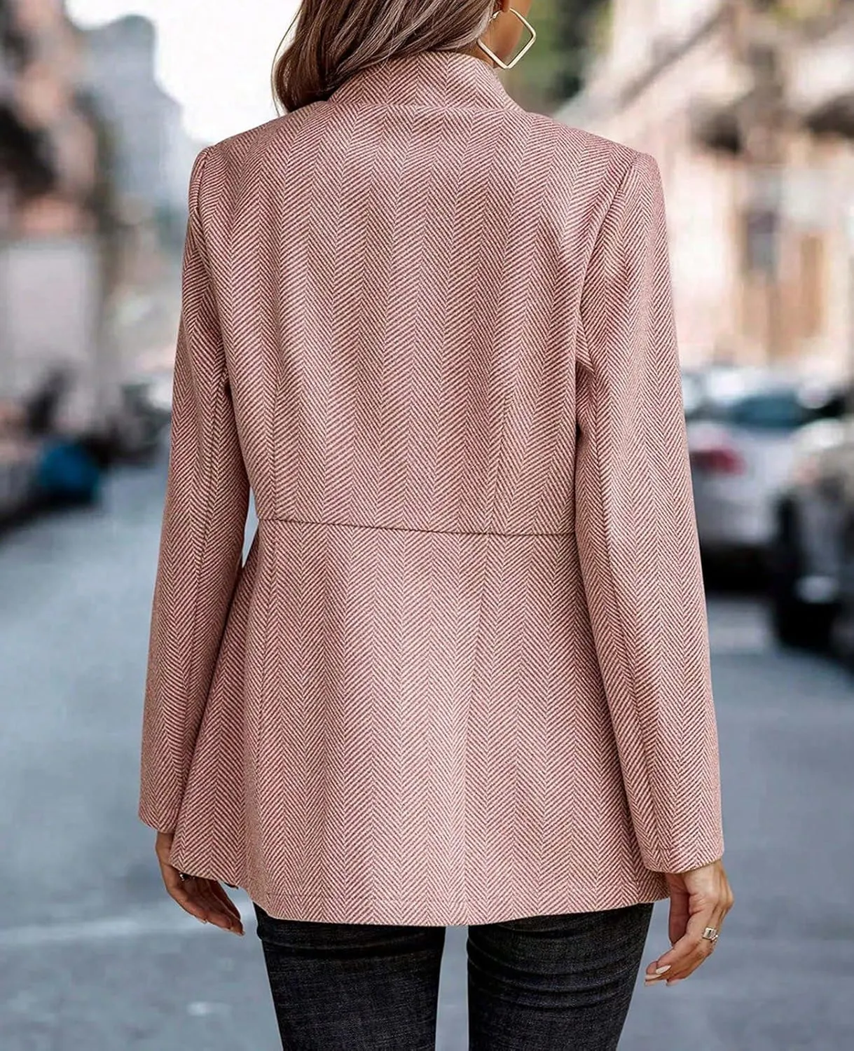 Oymyakon Women's Winter Stand Collar Coats Wool Blend Jackets Slim Fit Outerwear