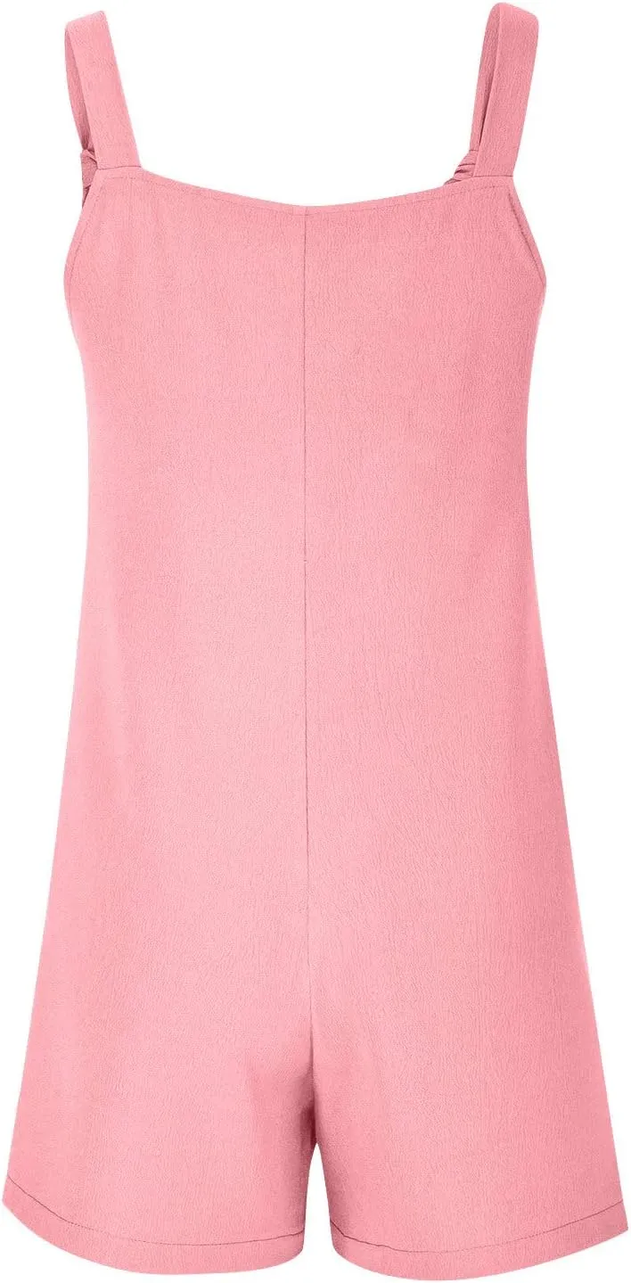 Petite Jumpsuits For Women Petite Length Casual Summer Rompers Overalls With Pockets Cute Jumpsuit Shorts