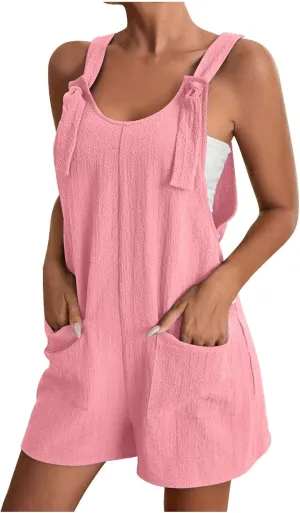 Petite Jumpsuits For Women Petite Length Casual Summer Rompers Overalls With Pockets Cute Jumpsuit Shorts
