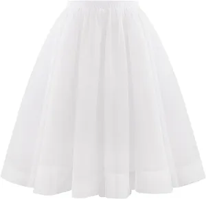 Pleated Dance Skirts for Women Tulle Skirt Knee Length 6-Layered Wedding Party Homecoming Prom Dress