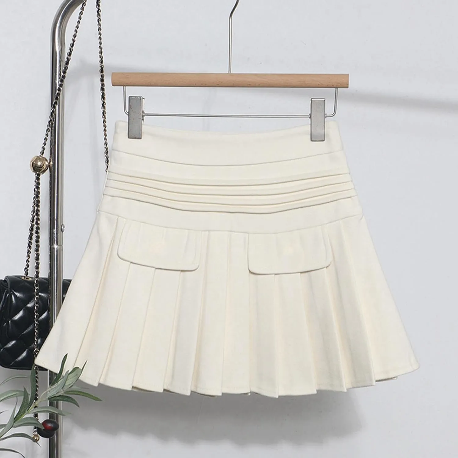 Pleated Skirts for Women High Waist A Line Skirts Plain Plaid Mini Skirts Casual Comfy Elegant Skirts Everydaywear