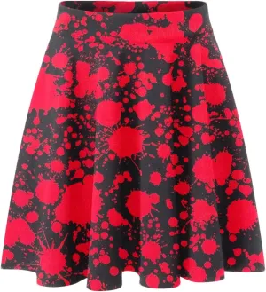 Pleated Skirts Womens Classic Daily Elegant Casual Mini Skirt Elastic High Waist Skirt Floral Print Skirts for