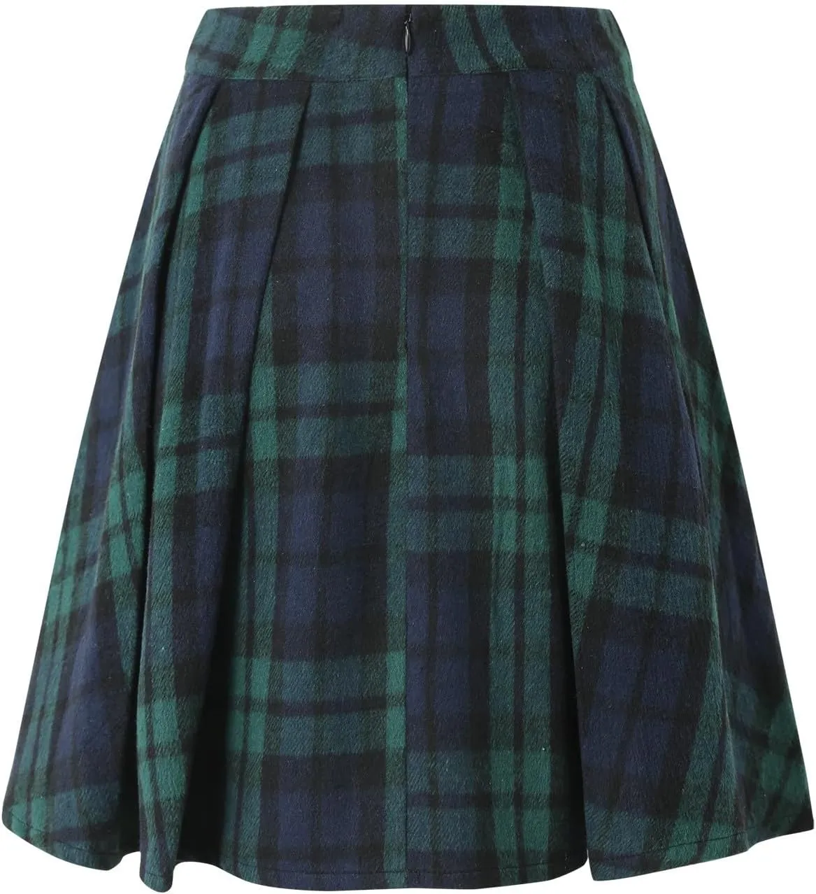 Plus Size Plaided Skirts for Womens High Rise Pleated Zipper Umbrella Skirt Summer Casual Loose Comfy Mini Skirts