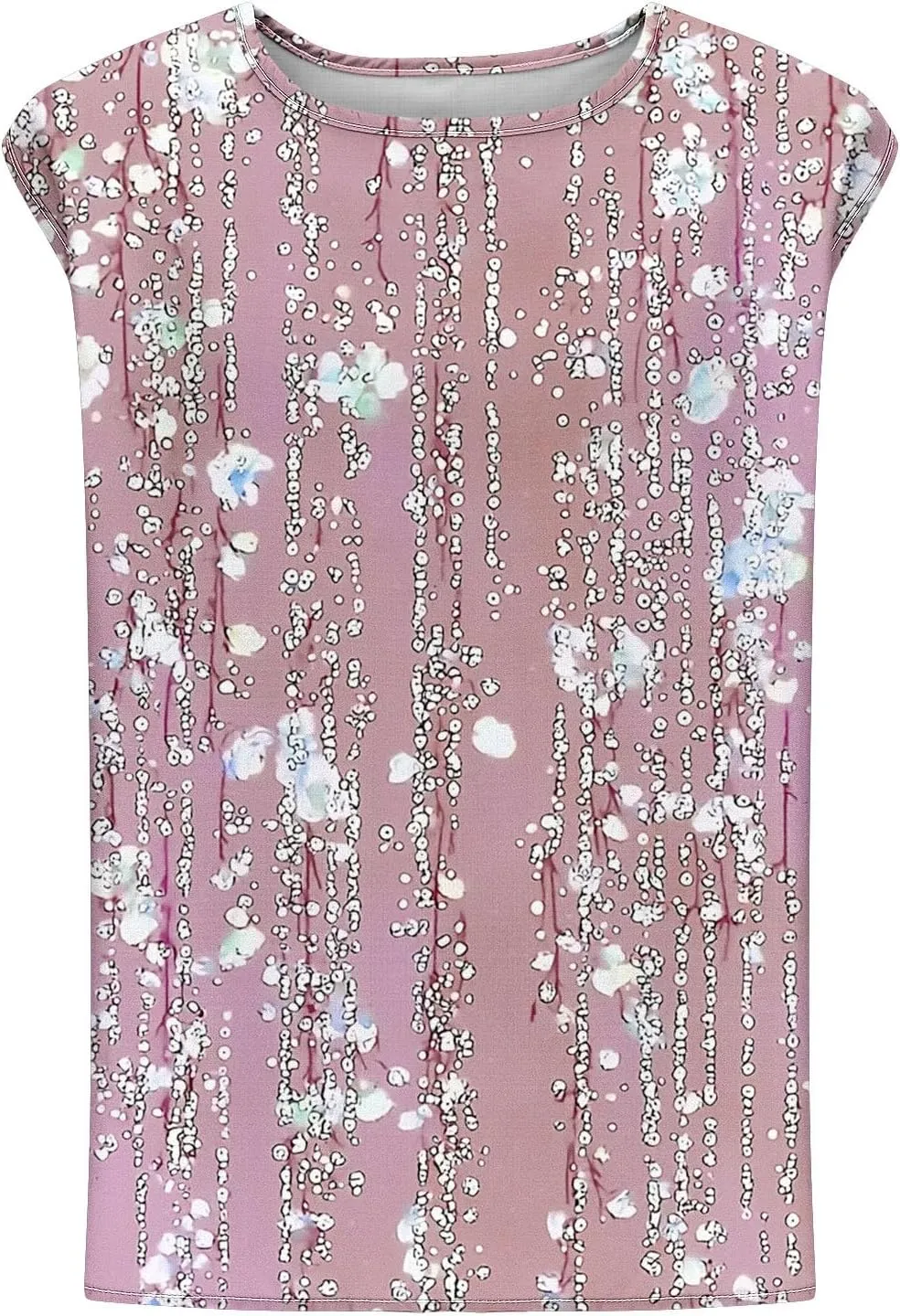 Plus Size Womens Tank Tops Sleeveless Round Neck Floral Printed Lightweight Summer Vests Casual Loose Thin Style Vest