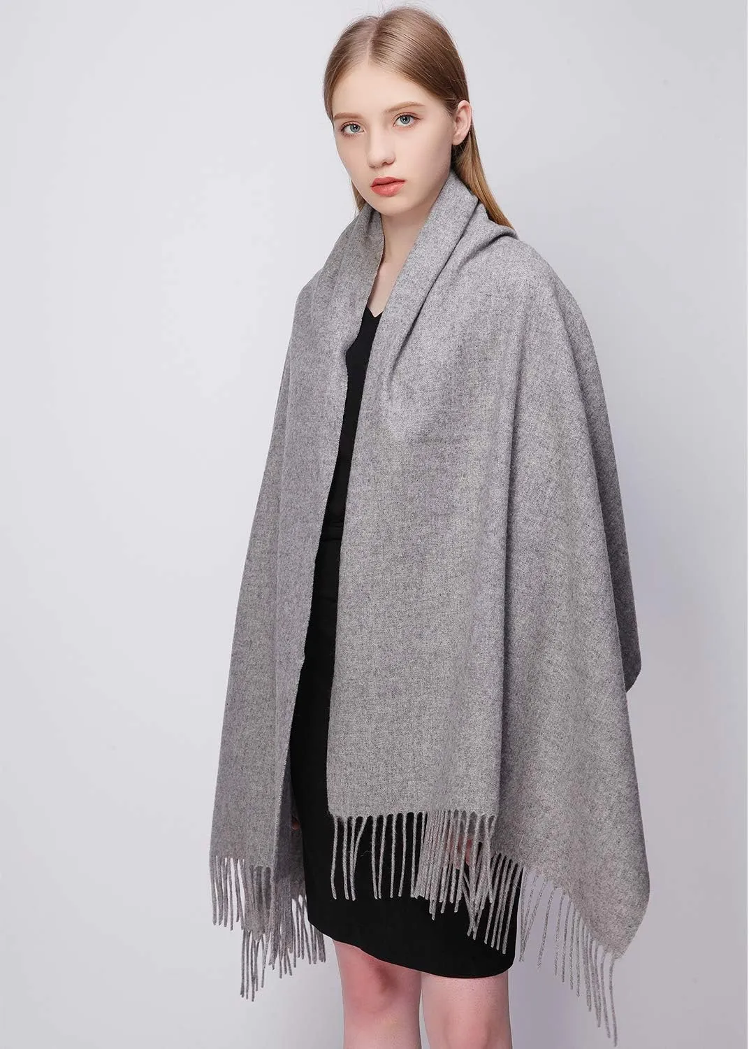 RIIQIICHY 100% Wool Scarf Pashmina Shawls and Wraps for Women Cashmere Warm Winter More Thicker Soft Scarves