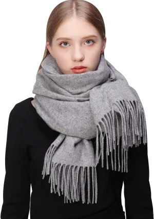 RIIQIICHY 100% Wool Scarf Pashmina Shawls and Wraps for Women Cashmere Warm Winter More Thicker Soft Scarves