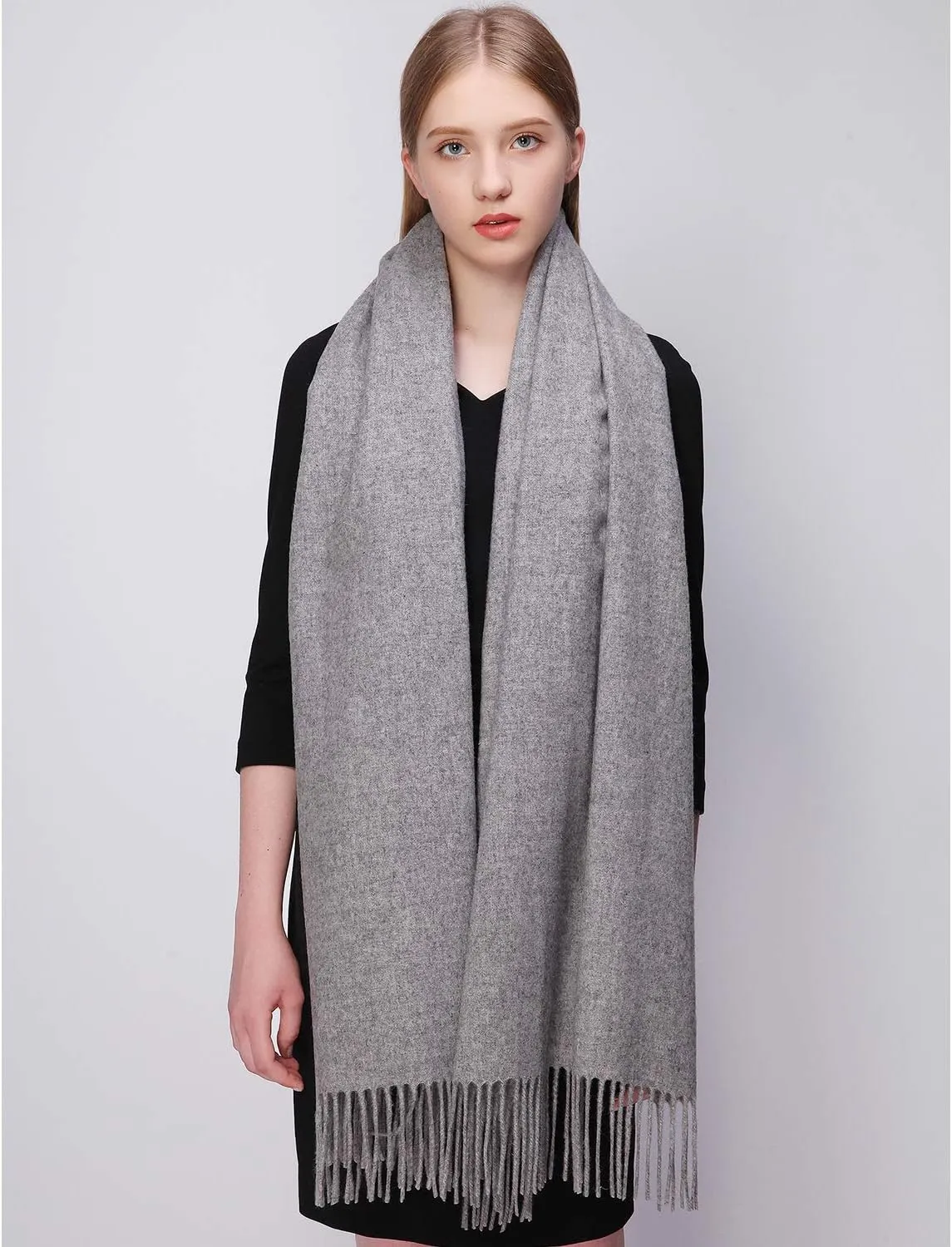 RIIQIICHY 100% Wool Scarf Pashmina Shawls and Wraps for Women Cashmere Warm Winter More Thicker Soft Scarves