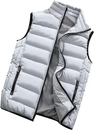 RTRDE Men's Puffer Vest Sleeveless Jacket Bubble Zipper Winter Outdoor Warm Water-Resistant Coat Vests Outerwear, S-5XL