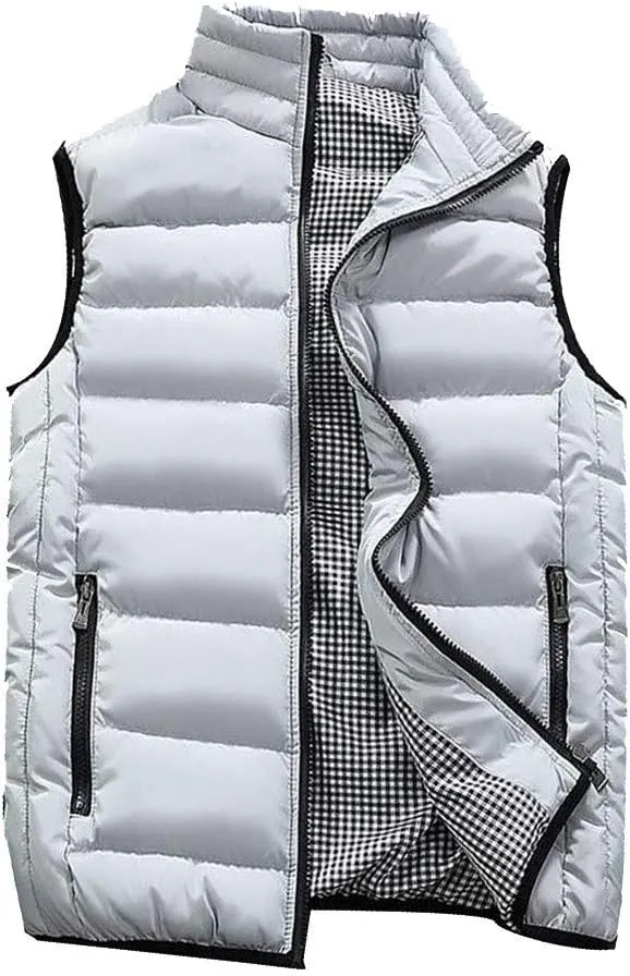 RTRDE Men's Puffer Vest Sleeveless Jacket Bubble Zipper Winter Outdoor Warm Water-Resistant Coat Vests Outerwear, S-5XL