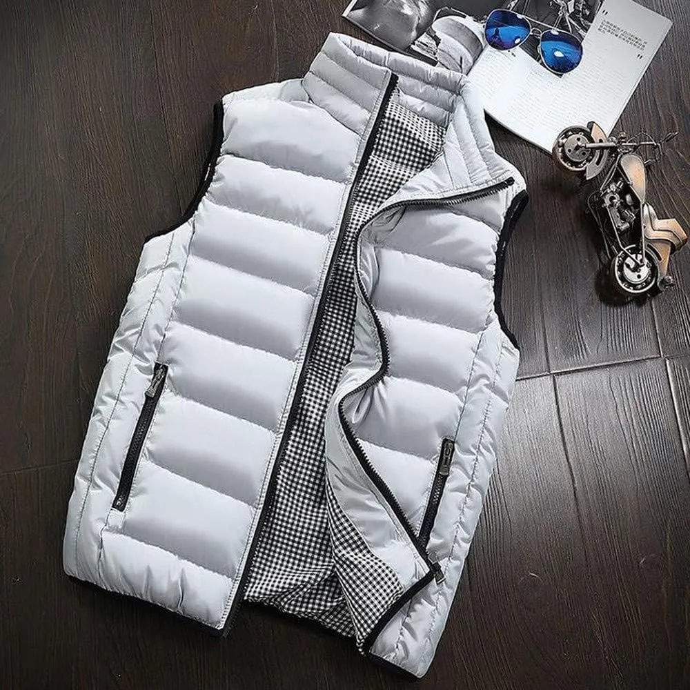 RTRDE Men's Puffer Vest Sleeveless Jacket Bubble Zipper Winter Outdoor Warm Water-Resistant Coat Vests Outerwear, S-5XL
